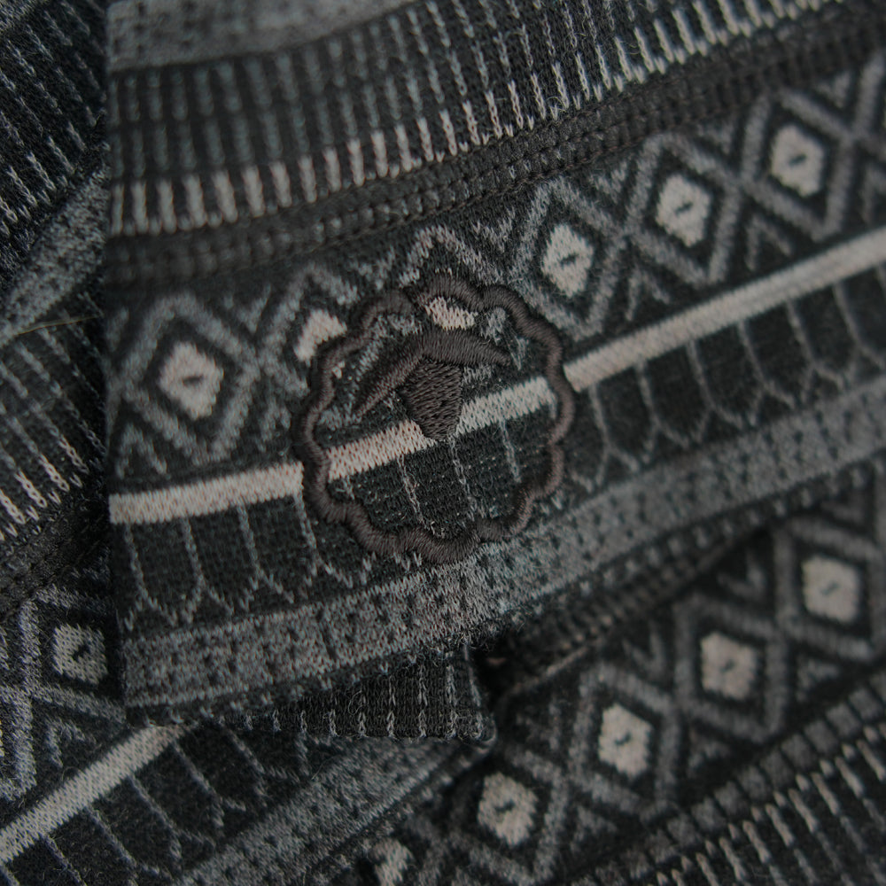 Isobaa Merino Blend 250 Fairisle Jacquard Beanie (Black/Smoke/Charcoal)