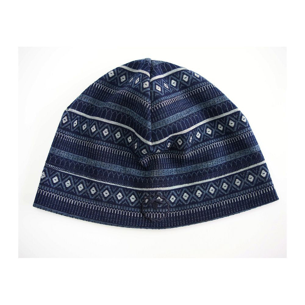 Isobaa Merino Blend 250 Fairisle Jacquard Beanie (Navy/Denim/Cloud)