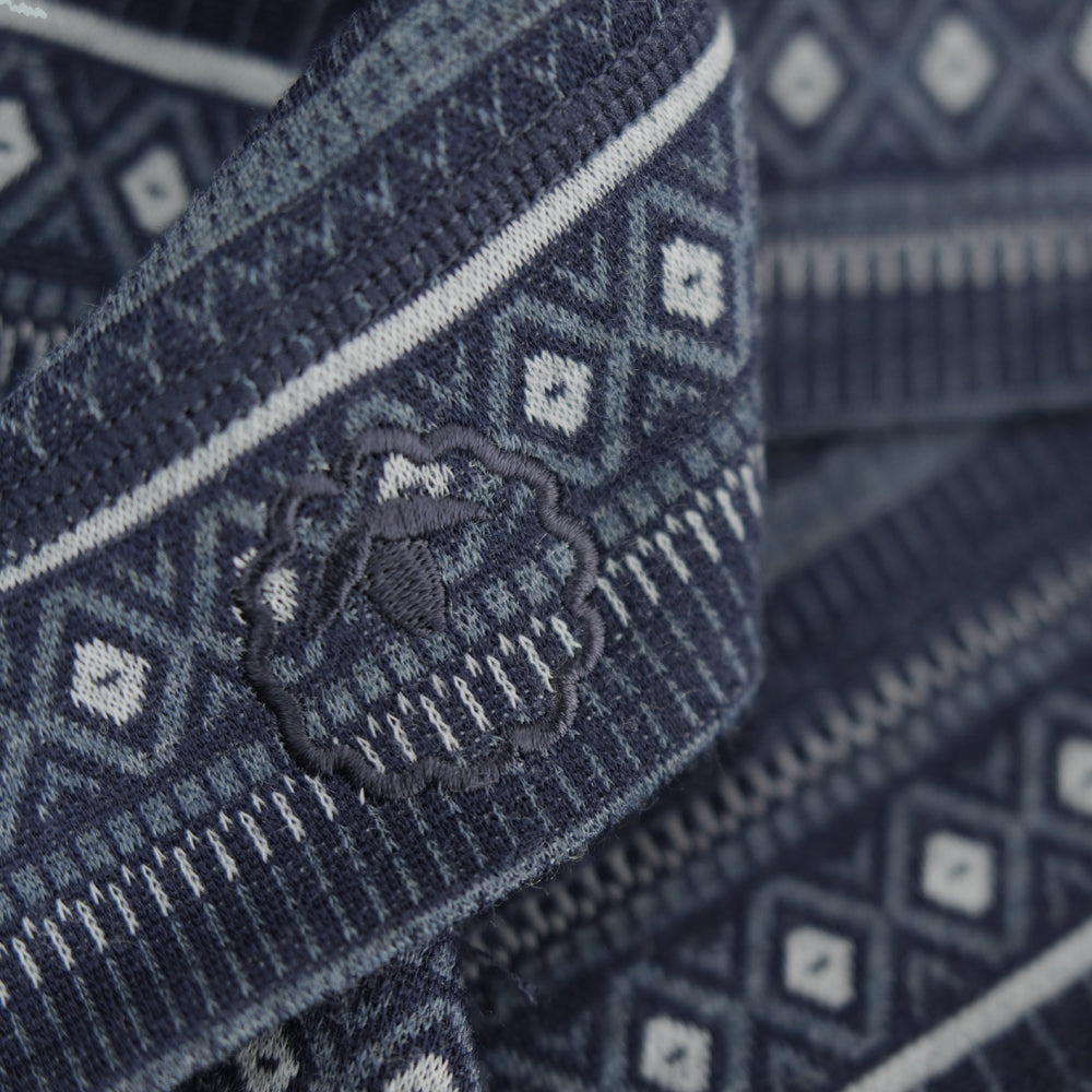 Isobaa Merino Blend 250 Fairisle Jacquard Beanie (Navy/Denim/Cloud)