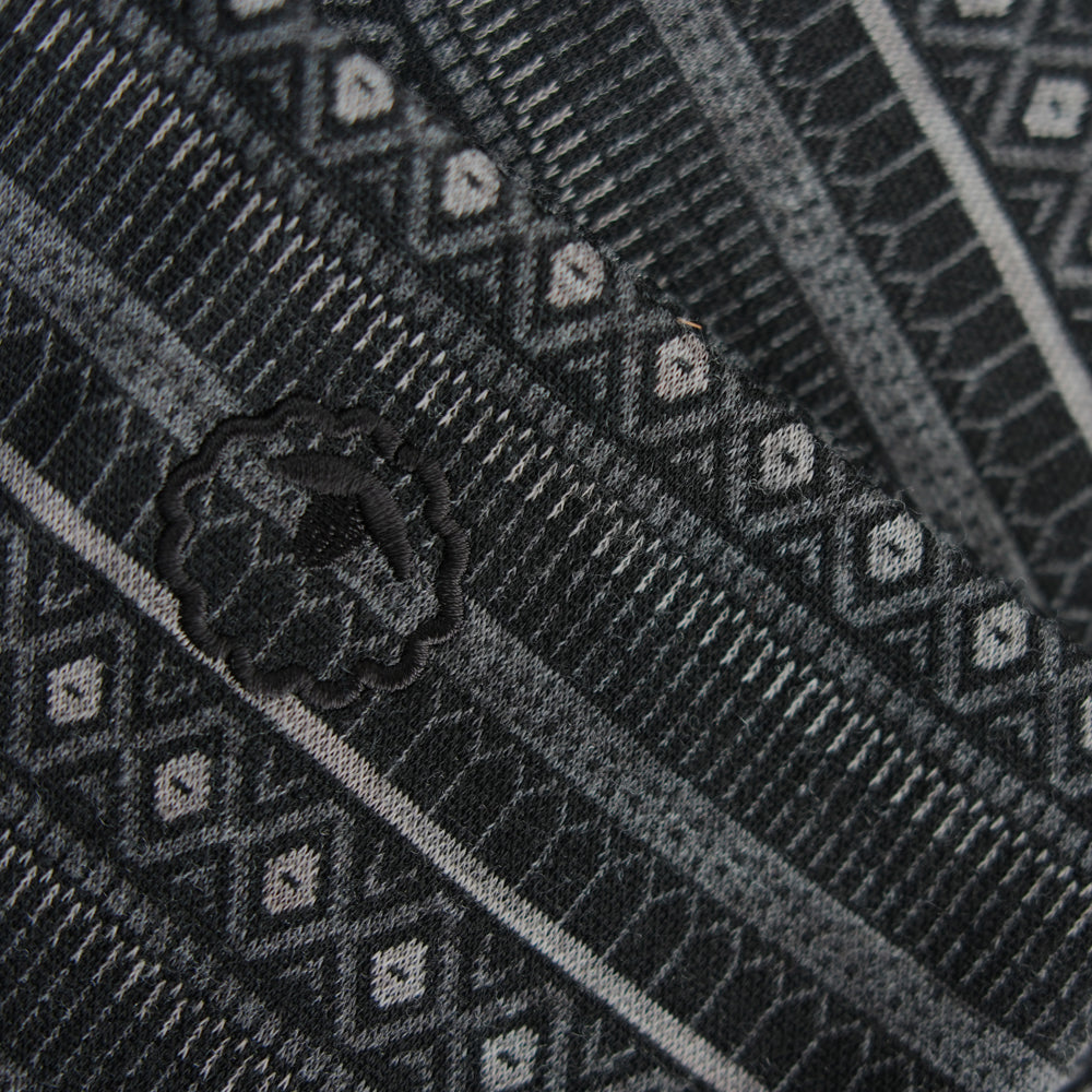 Isobaa Merino Blend 250 Fairisle Jacquard Neck Warmer (Black/Smoke/Charcoal)