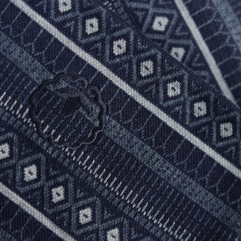 Isobaa Merino Blend 250 Fairisle Jacquard Neck Warmer (Navy/Denim/Cloud)