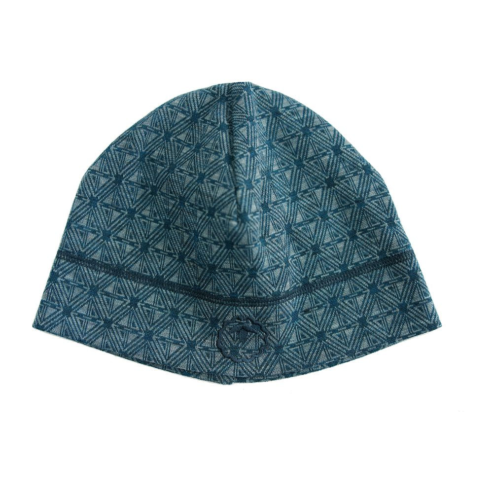 Isobaa Merino Blend 250 Geometric Jacquard Beanie (Petrol/Ocean)