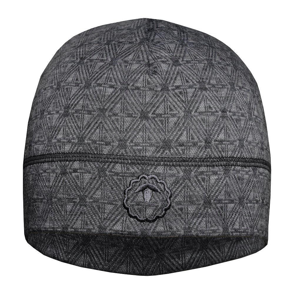 Isobaa Merino Blend 250 Geometric Jacquard Beanie (Smoke/Charcoal)