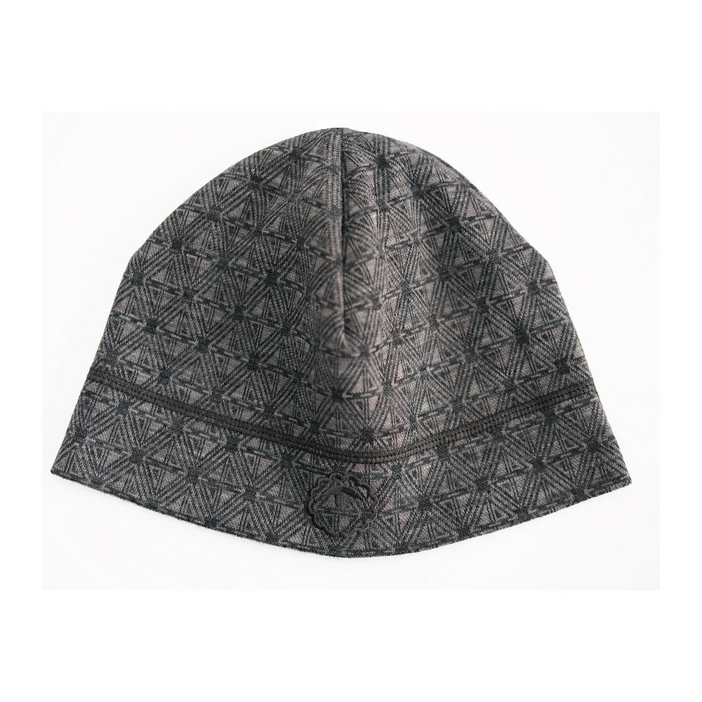 Isobaa Merino Blend 250 Geometric Jacquard Beanie (Smoke/Charcoal)