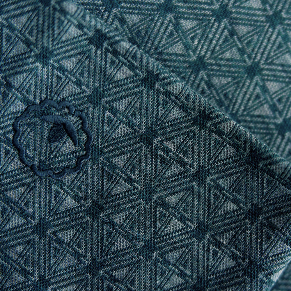 Isobaa Merino Blend 250 Geometric Jacquard Neck Warmer (Petrol/Ocean)