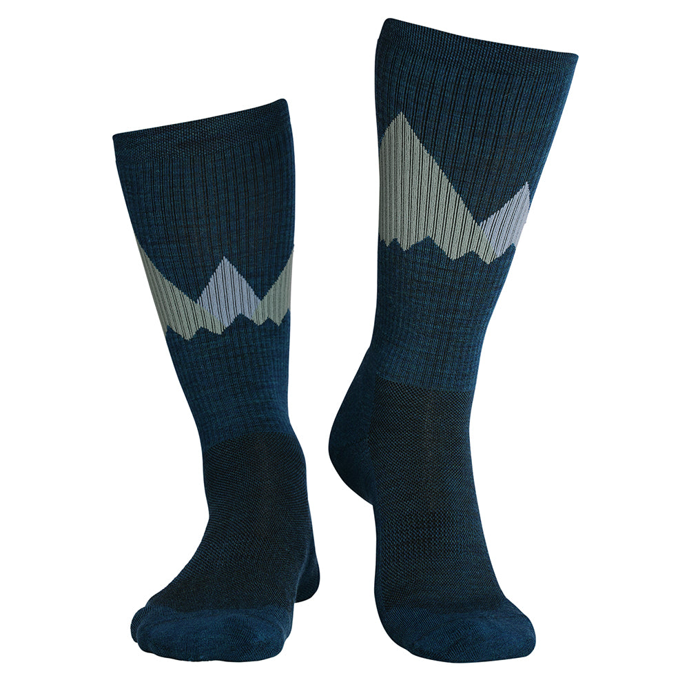 Isobaa Merino Blend Geo Mountain Hiking Socks (3 Pack - Multi)