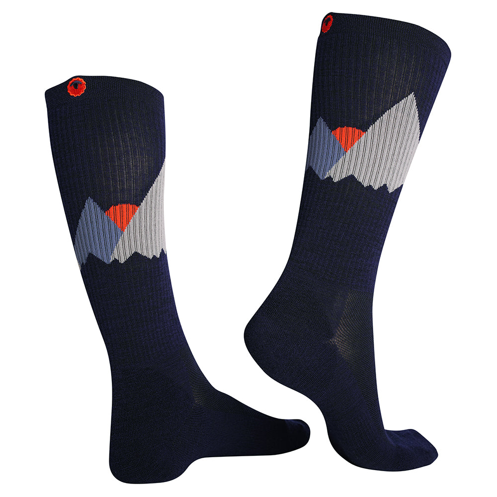 Isobaa Merino Blend Geo Mountain Hiking Socks (3 Pack - Multi)