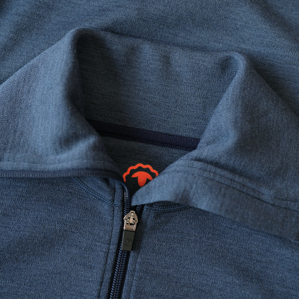 Isobaa | Mens 320 Merino Full Zip (Denim/Navy) | Step into a new level of comfort and versatility with our 320 Merino Full Zip Jacket