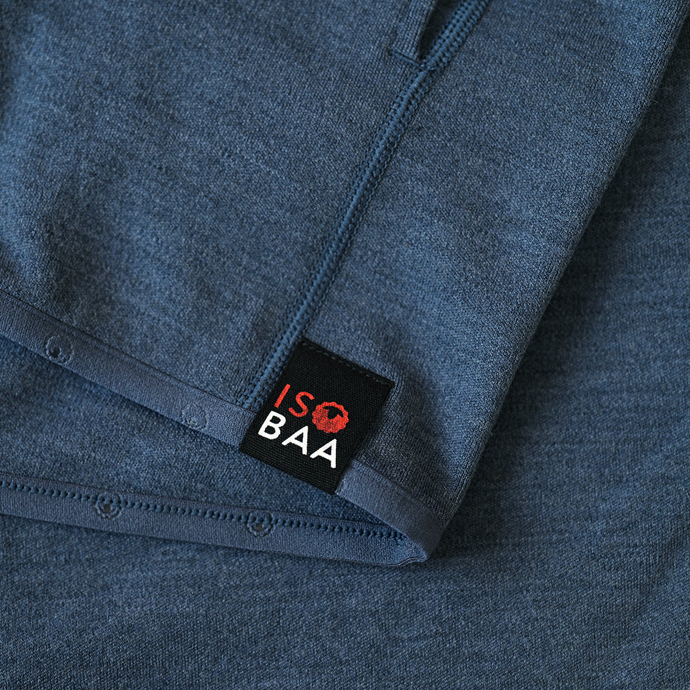 Isobaa | Mens 320 Merino Full Zip (Denim/Navy) | Step into a new level of comfort and versatility with our 320 Merino Full Zip Jacket