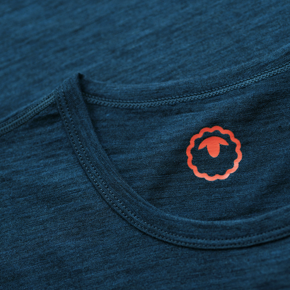 Isobaa | Mens Merino 150 Mountains Tee (Petrol/Lime) | Gear up for adventure with our superfine Merino Tee.