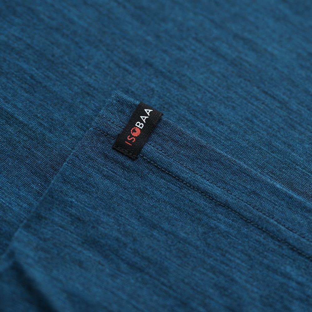 Isobaa | Mens Merino 150 Mountains Tee (Petrol/Lime) | Gear up for adventure with our superfine Merino Tee.