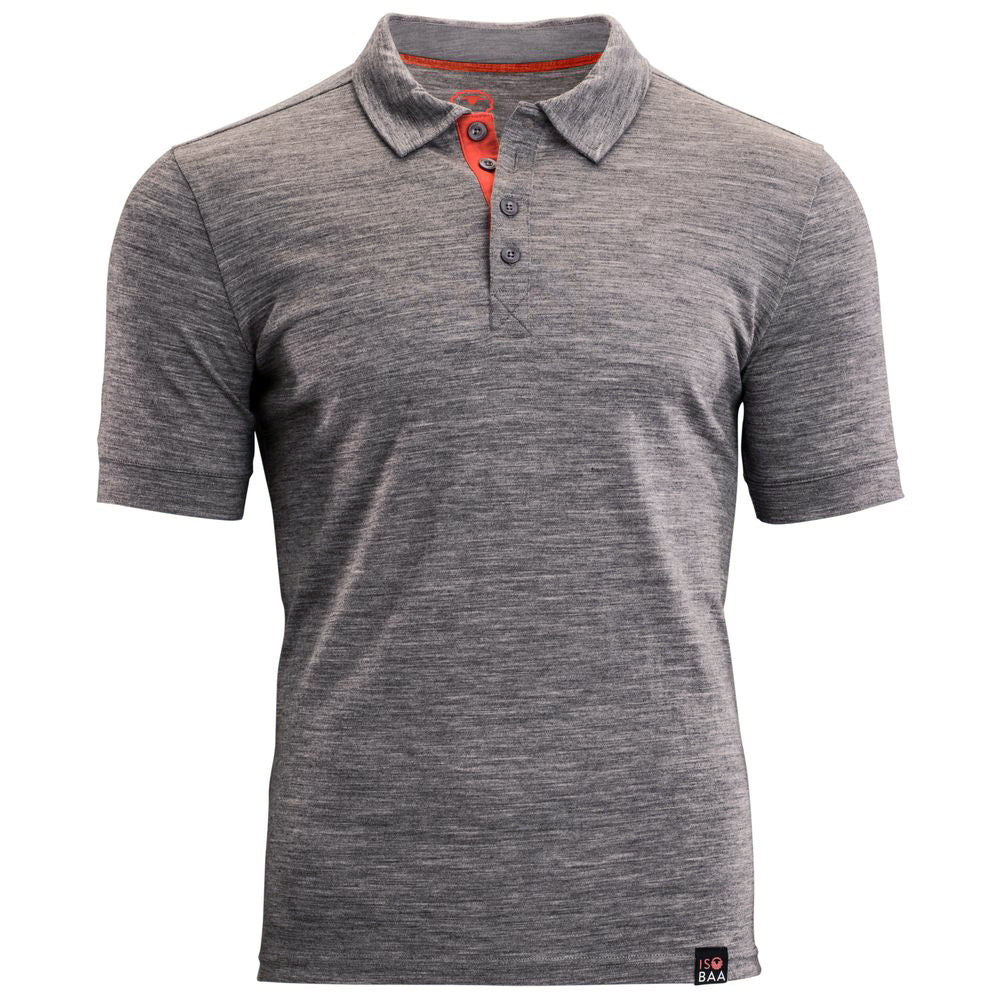 Isobaa | Mens Merino 180 Short Sleeve Polo Shirt (Black) | The ultimate Merino wool polo — perfect for weekend hikes, bike commutes, post-adventure coffee stops, office days, and everything in-between.