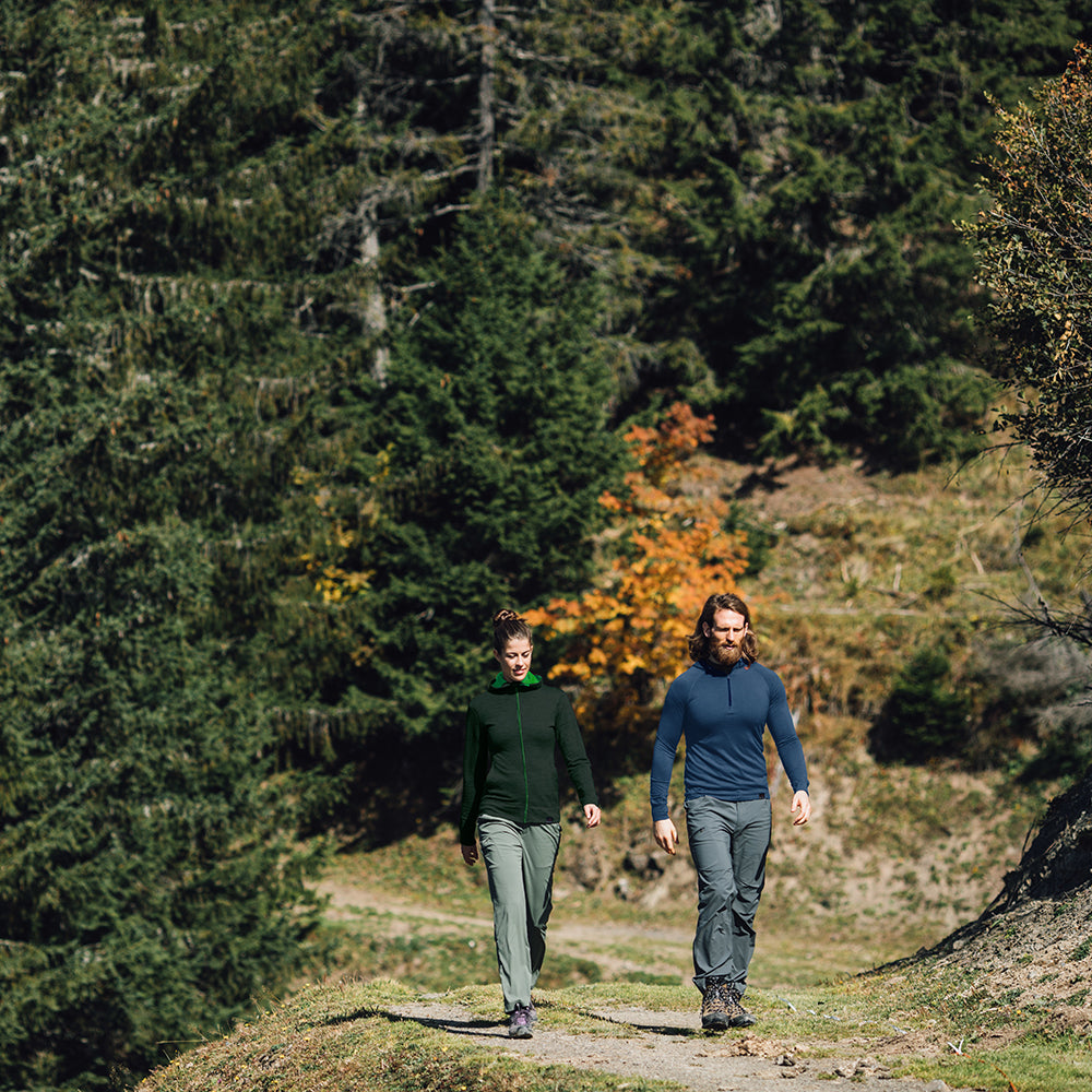 Isobaa | Mens Merino 200 Zip Neck Hoodie (Denim) | The ultimate 200gm Merino wool hoodie.