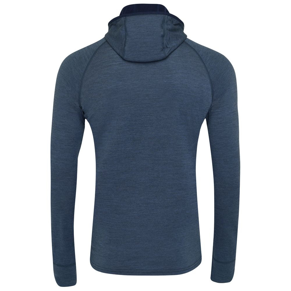 Isobaa | Mens Merino 200 Zip Neck Hoodie (Denim) | The ultimate 200gm Merino wool hoodie.