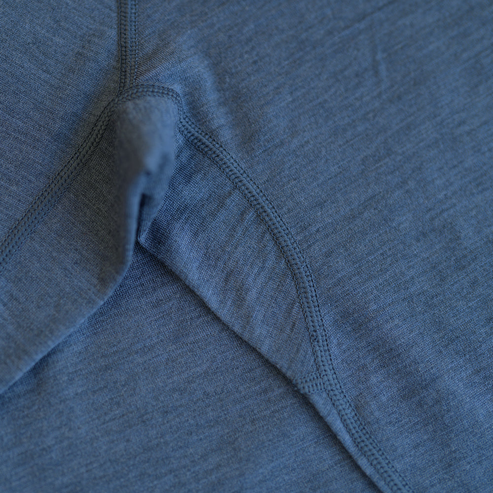 Isobaa | Mens Merino 200 Zip Neck Hoodie (Denim) | The ultimate 200gm Merino wool hoodie.