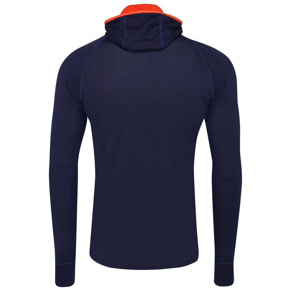 Isobaa | Mens Merino 200 Zip Neck Hoodie (Navy) | The ultimate 200gm Merino wool hoodie.