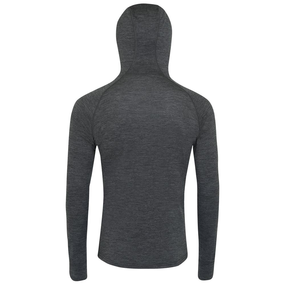 Isobaa | Mens Merino 200 Zip Neck Hoodie (Smoke) | The ultimate 200gm Merino wool hoodie.