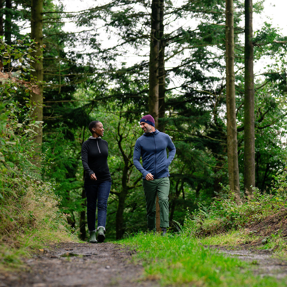 Isobaa | Mens Merino 260 Casual Hoodie (Denim) | The best in warmth and versatility: Isobaa 260gm midweight Merino wool hoodie. | Model: Ben