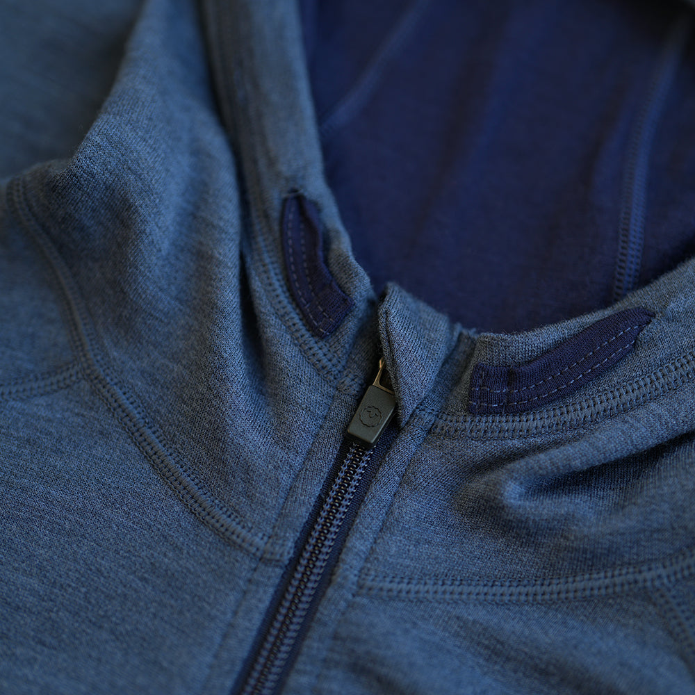 Isobaa | Mens Merino 260 Casual Hoodie (Denim) | The best in warmth and versatility: Isobaa 260gm midweight Merino wool hoodie.