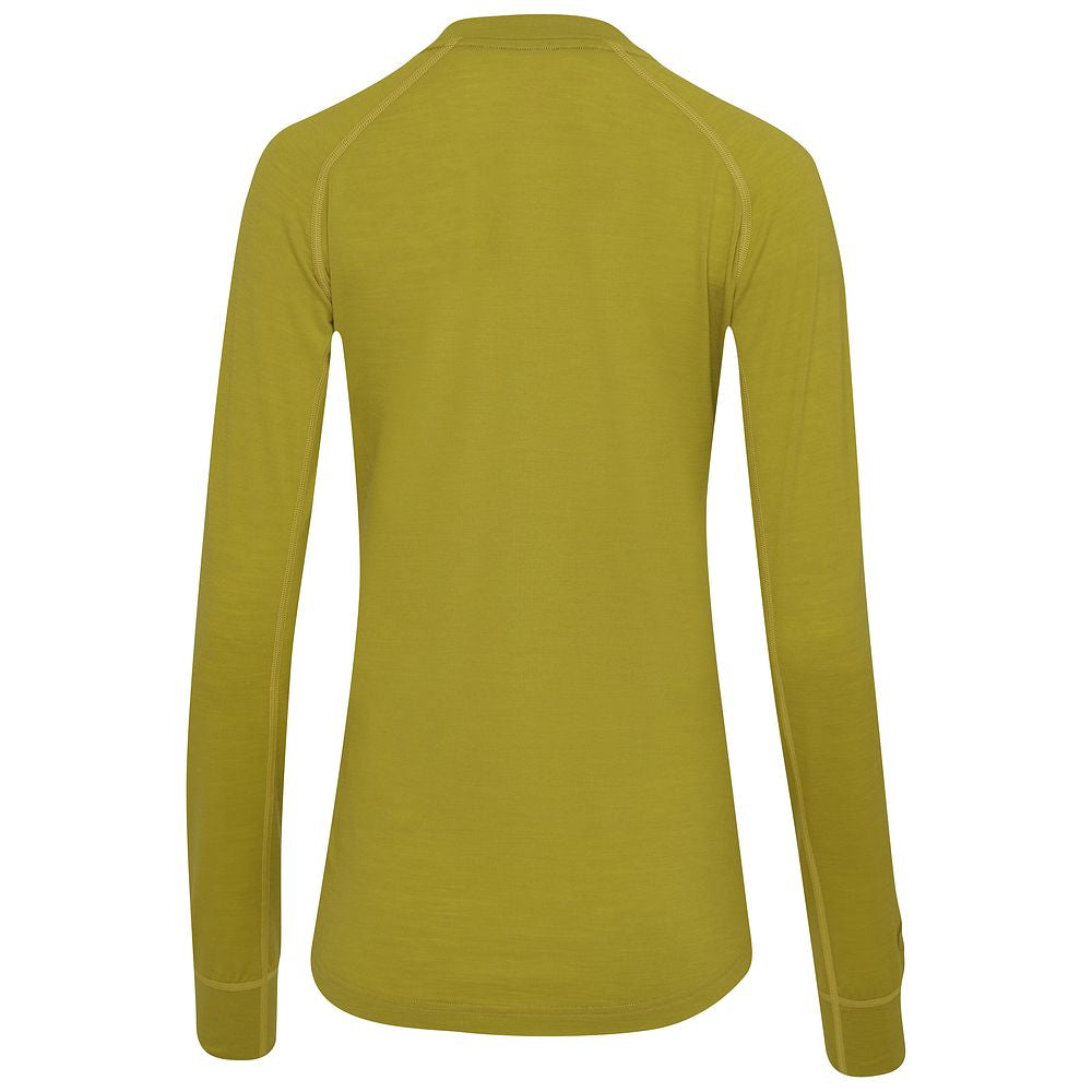 Isobaa | Womens 160 Merino Active Long Sleeve Crew (Lime) | Elevate your active wardrobe with our Women's 160 Merino Active Long Sleeve Crew, expertly crafted from 160g 18.5 micron superfine merino wool
