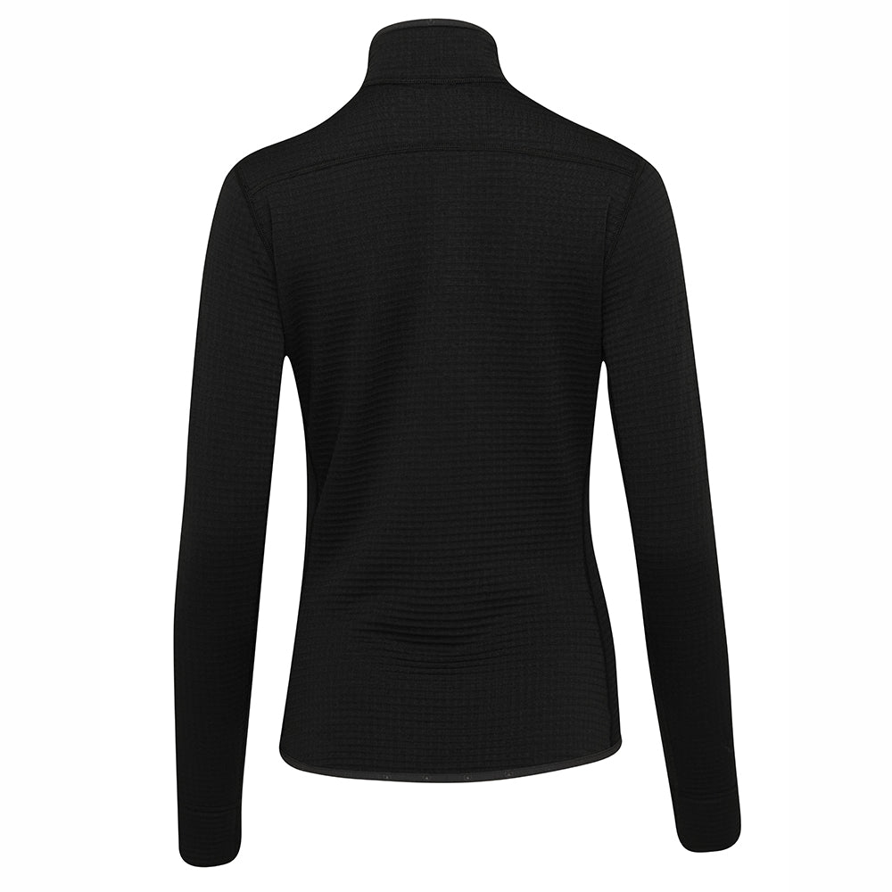 Isobaa | Womens 260 Merino Blend Grid Fleece (Black) | Stay warm and comfortable during your cold-weather activities with the 260 Merino Blend Grid Fleece Half Zip