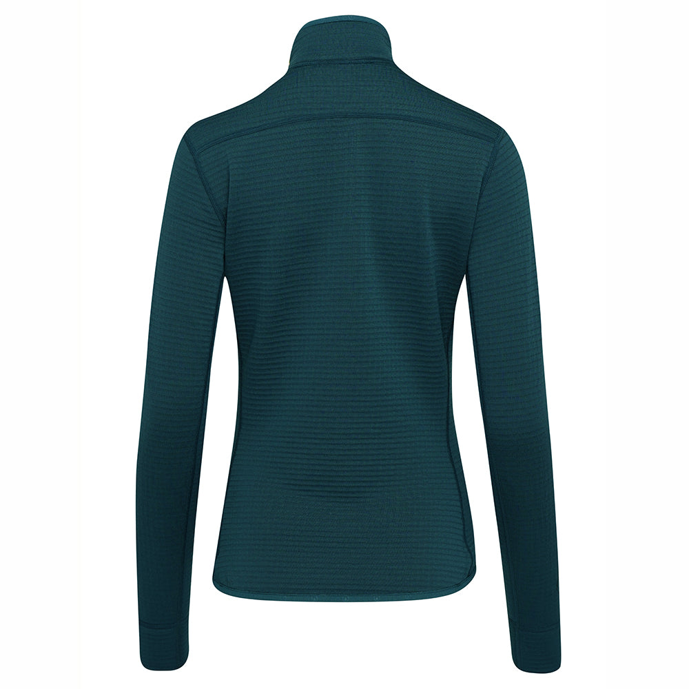 Isobaa | Womens 260 Merino Blend Grid Fleece (Petrol) | Stay warm and comfortable during your cold-weather activities with the 260 Merino Blend Grid Fleece Half Zip