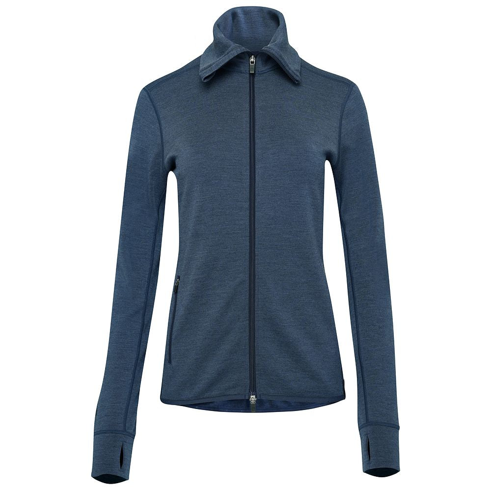 Isobaa | Womens 320 Merino Full Zip (Denim/Navy) | Step into a new level of comfort and versatility with our 320 Merino Full Zip Jacket