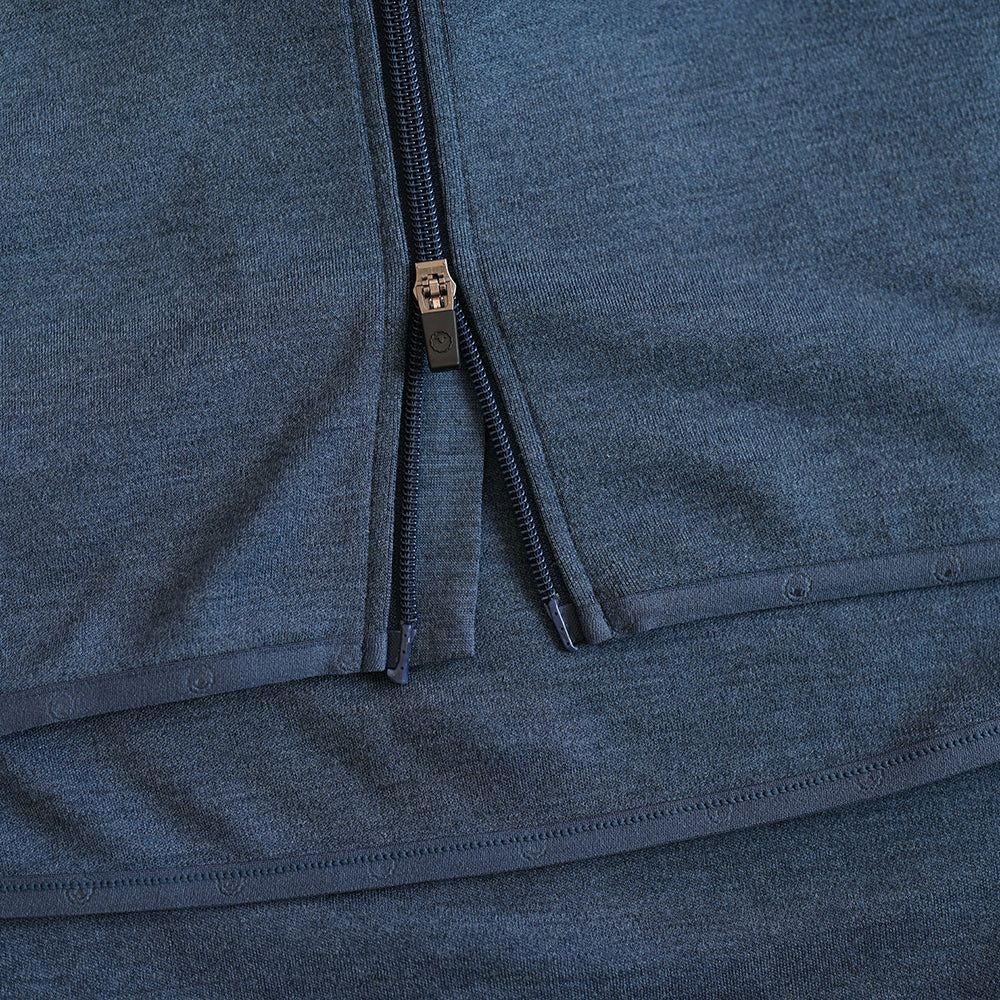 Isobaa | Womens 320 Merino Full Zip (Denim/Navy) | Step into a new level of comfort and versatility with our 320 Merino Full Zip Jacket