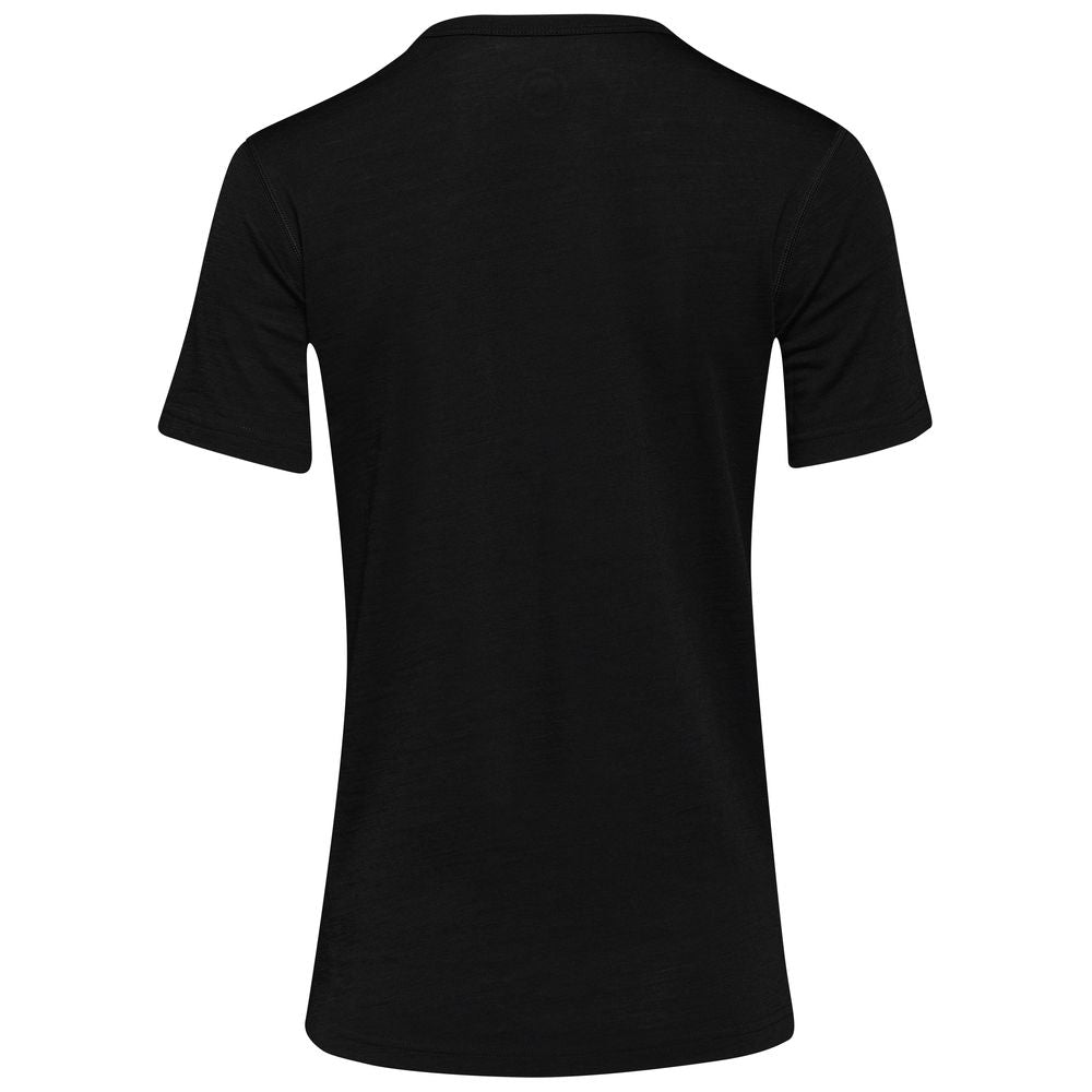 Isobaa | Womens Merino 150 Emblem Tee (Black/Charcoal) | Conquer trails and city streets in comfort with Isobaa's superfine Merino T-Shirt.