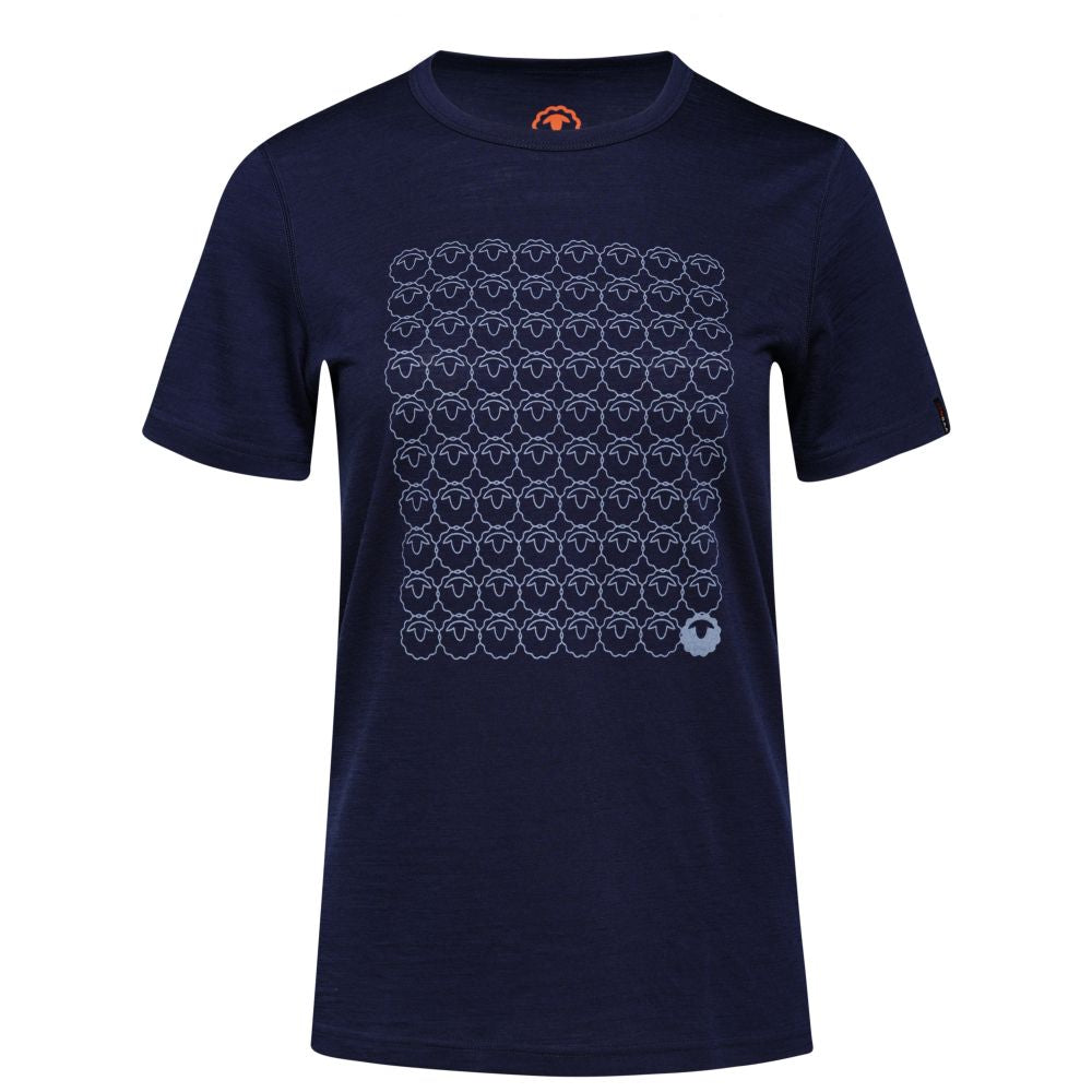 Isobaa | Womens Merino 150 Odd One Out Tee (Navy/Sky) | Gear up for everyday adventures, big and small, with Isobaa's superfine Merino Tee.