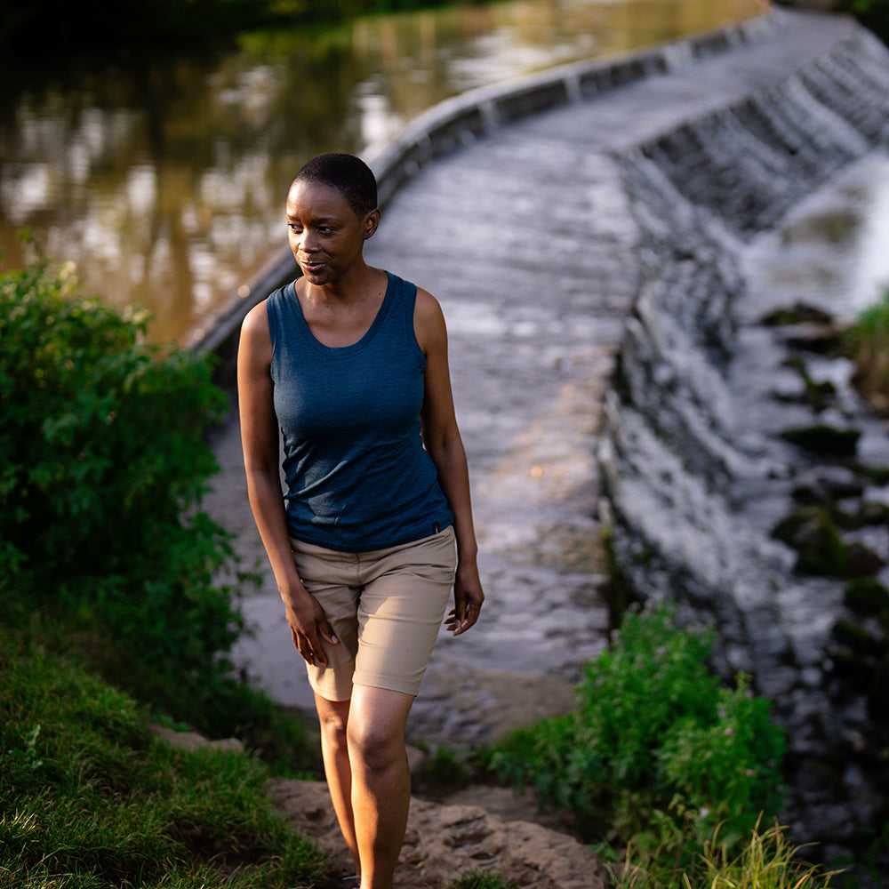 Isobaa | Womens Merino 150 Vest (Petrol) | Be ready for any adventure with Isobaa's superfine Merino sleeveless Vest.