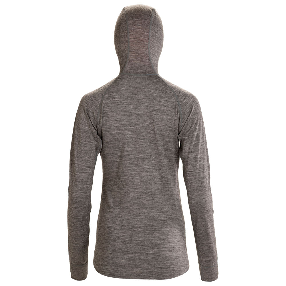 Isobaa | Womens Merino 200 Zip Neck Hoodie (Charcoal) | The ultimate 200gm Merino wool hoodie.