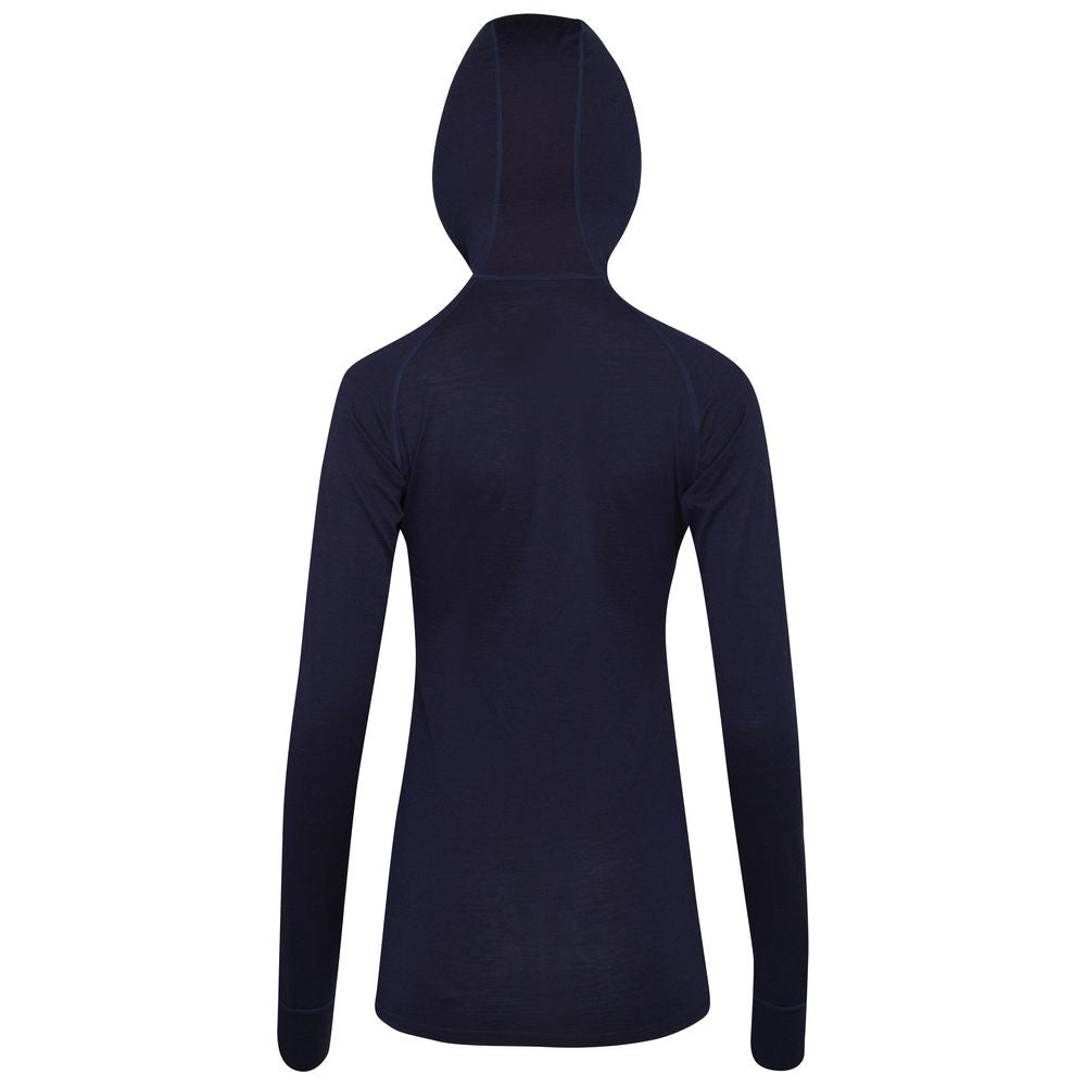 Isobaa | Womens Merino 200 Zip Neck Hoodie (Navy) | The ultimate 200gm Merino wool hoodie.