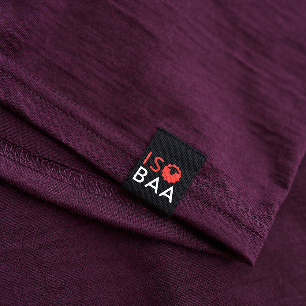 Isobaa | Womens Merino 200 Zip Neck Hoodie (Wine) | The ultimate 200gm Merino wool hoodie.