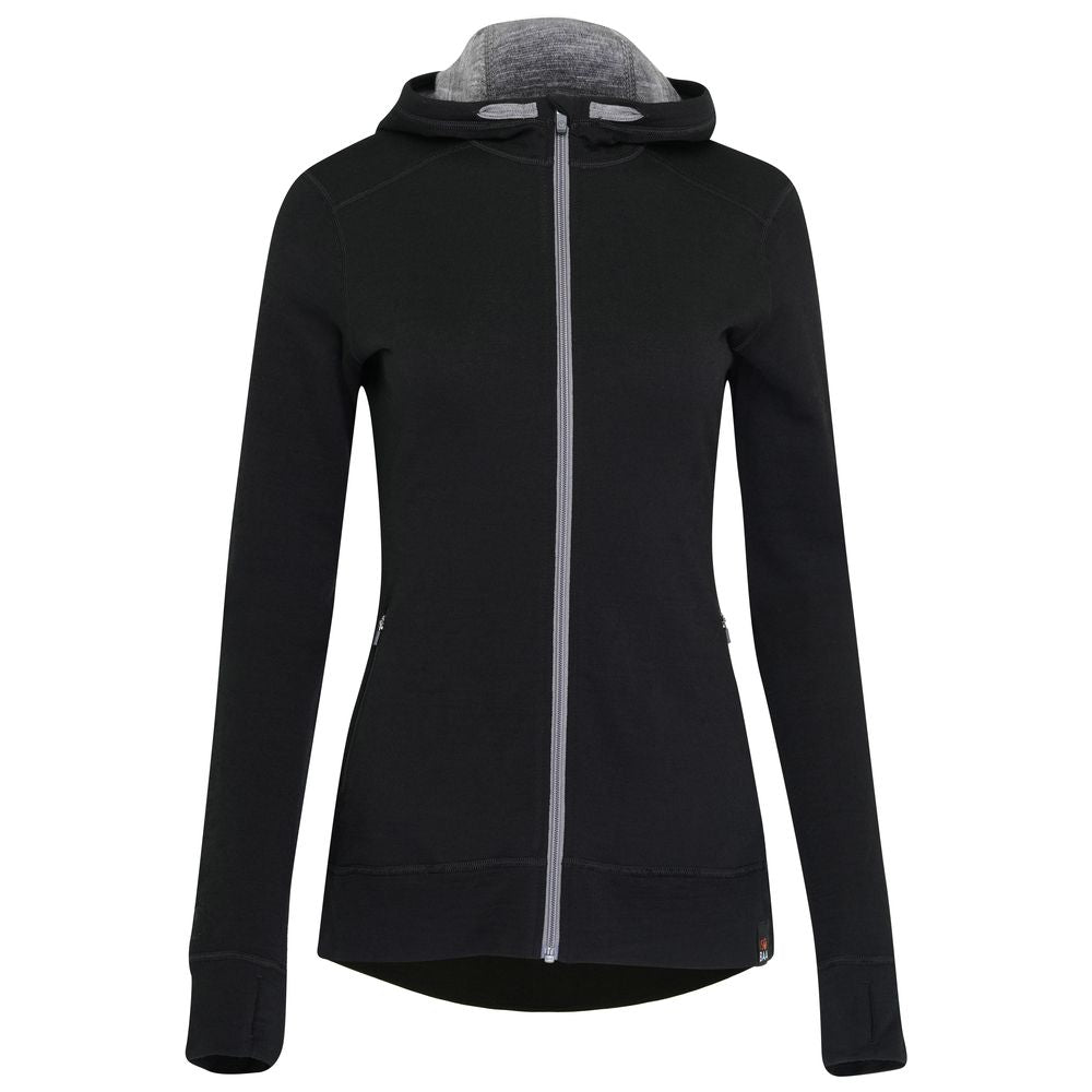 Isobaa | Womens Merino 260 Casual Hoodie (Black) | The best in warmth and versatility: Isobaa 260gm midweight Merino wool hoodie.
