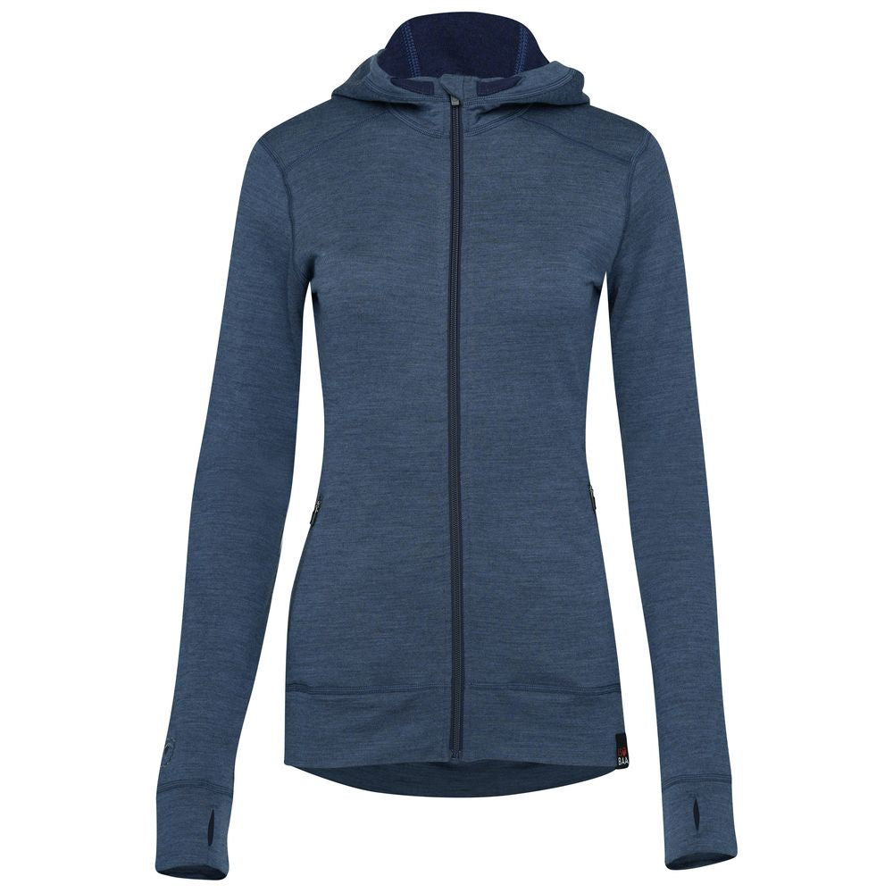 Isobaa | Womens Merino 260 Casual Hoodie (Denim) | The best in warmth and versatility: Isobaa 260gm midweight Merino wool hoodie.