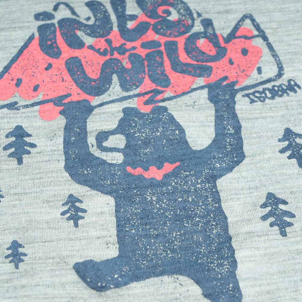 Junior Merino 150 Into The Wild LS Tee (Agave)