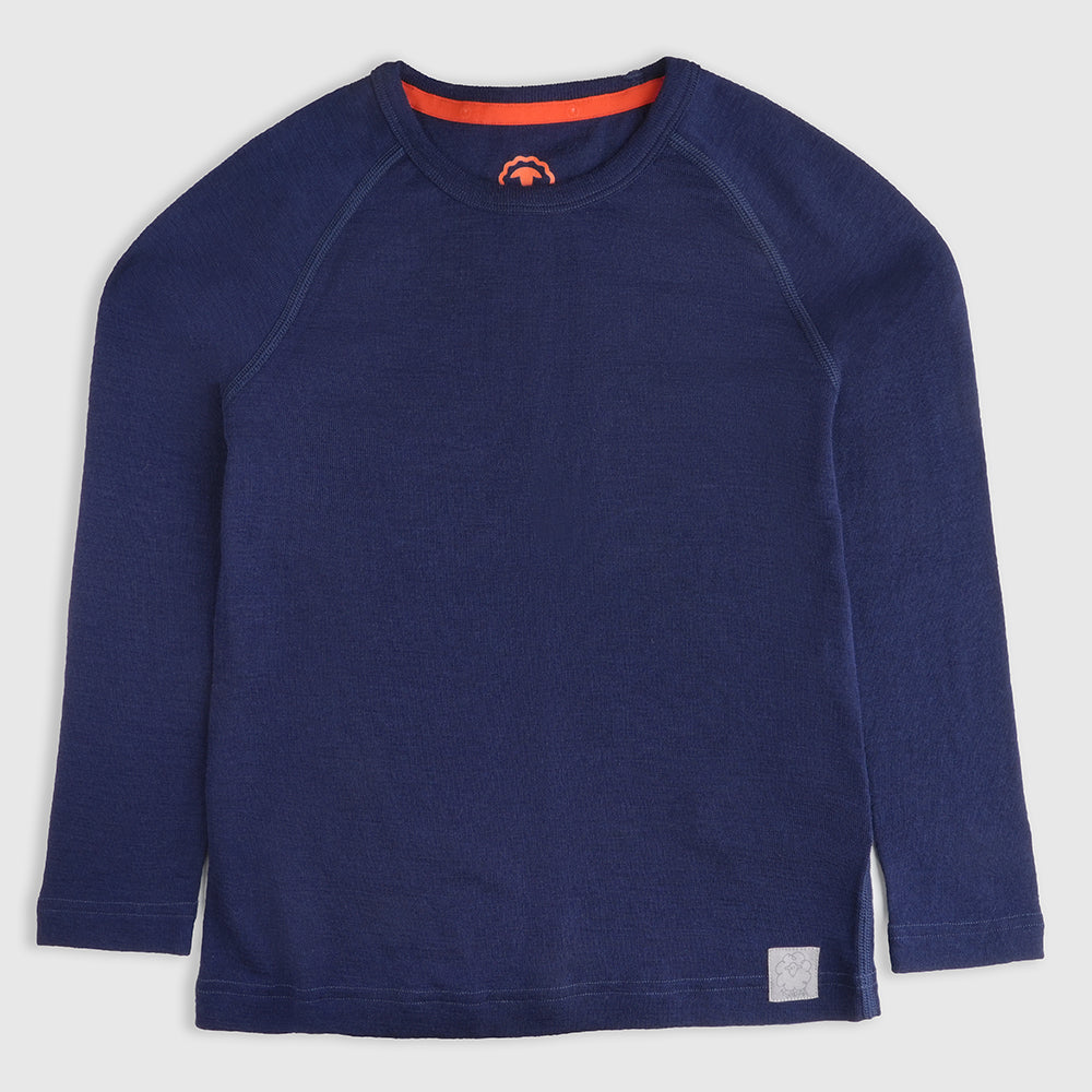 Junior Snicket Merino 200 Long Sleeve Crew (Navy)