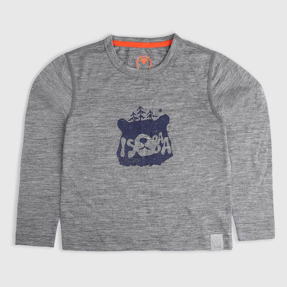 Kids Merino 150 Forest Buddy LS Tee (Charcoal)