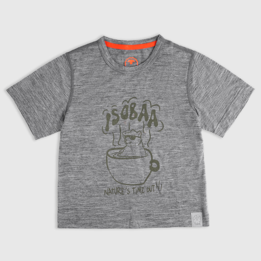 Kids Merino 150 Natures Time Out SS Tee (Charcoal)