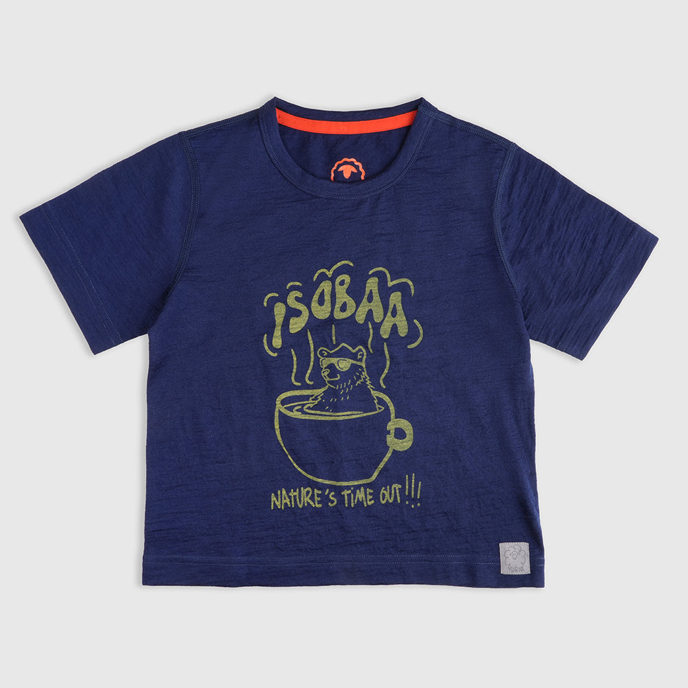 Kids Merino 150 Natures Time Out SS Tee (Navy)