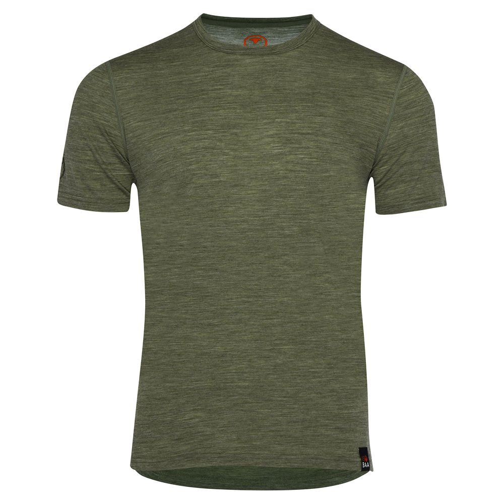 Mens 120 Ultrafine SS Crew (Olive)