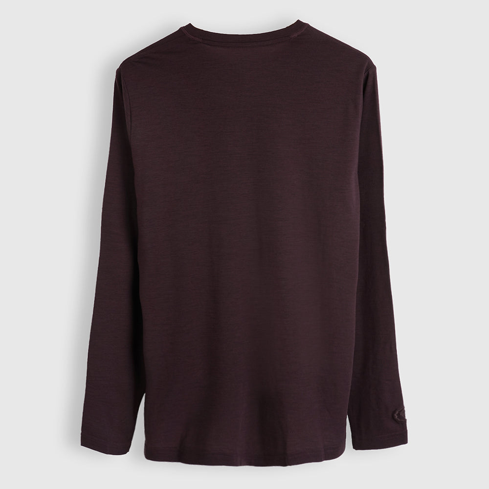 Mens Merino Blend 125 Ultrafine LS Crew (Brown Stone)
