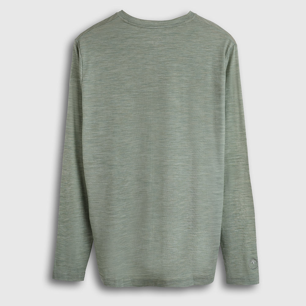 Mens Merino Blend 125 Ultrafine LS Crew (Olive)