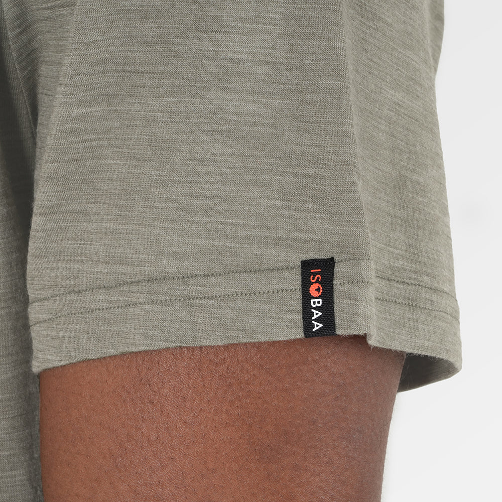 Mens Merino 150 Camping Relaxed Tee (Olive/Chocolate)