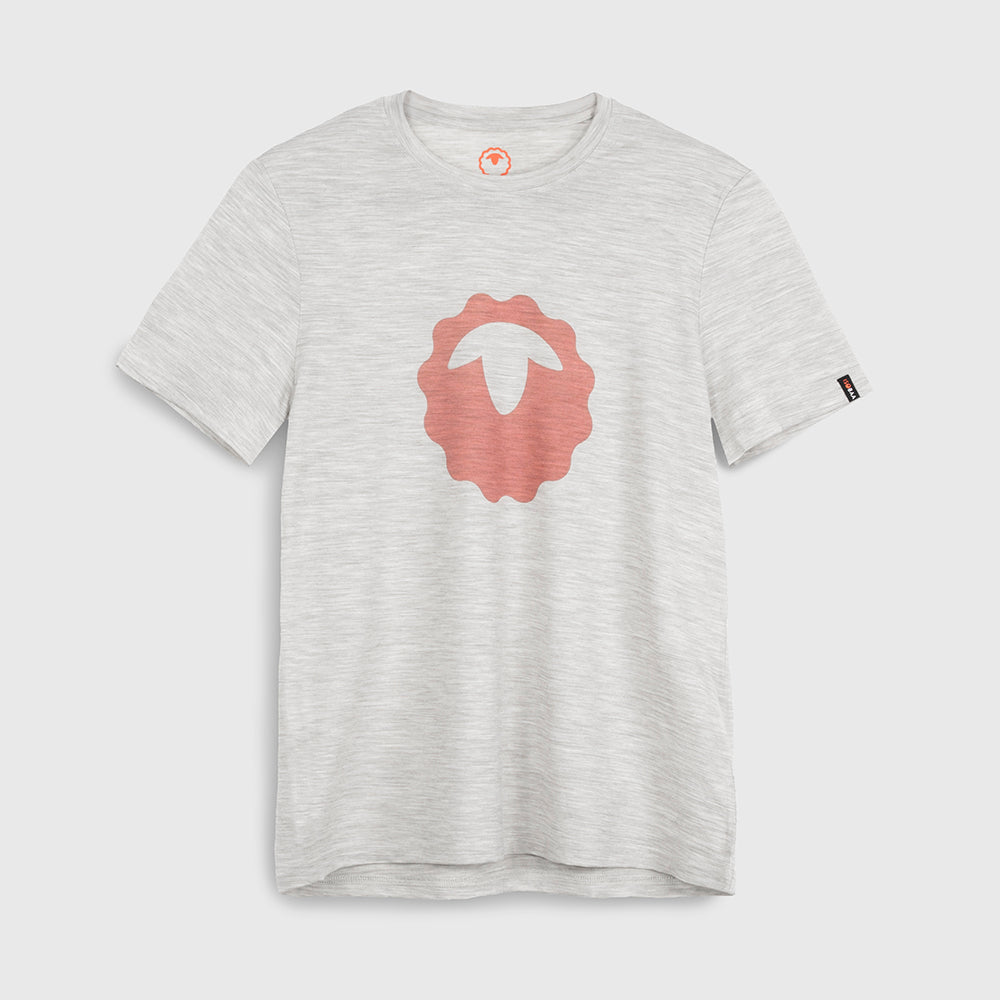 Mens Merino 150 Emblem Tee (Jute/Brown)