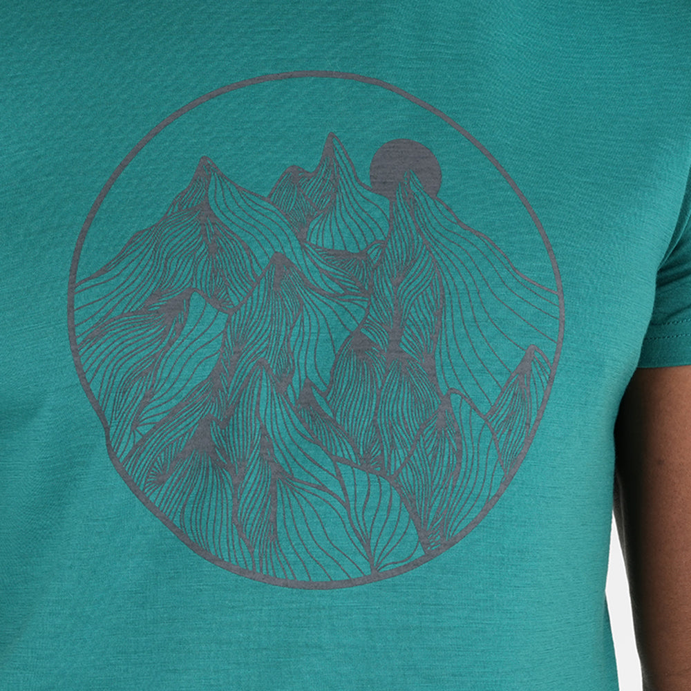 Mens Merino 150 Mountains Tee (Cadmium/Smoke)