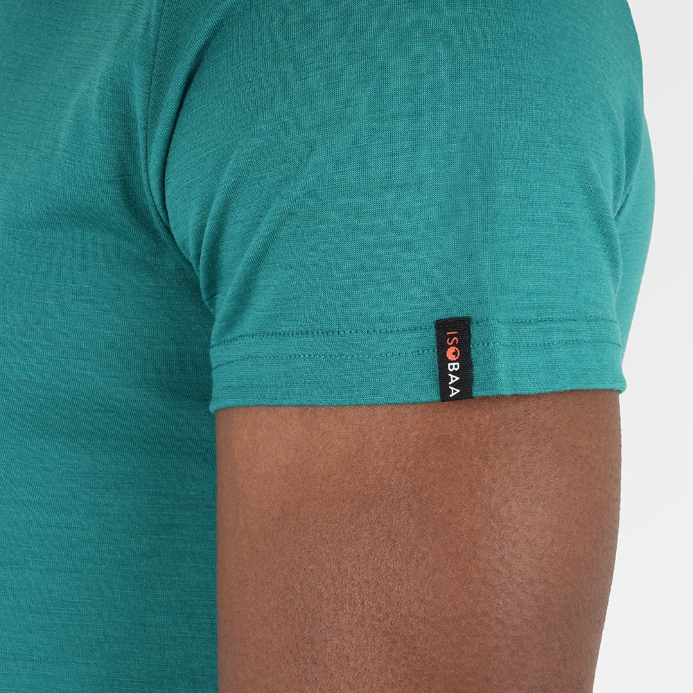 Mens Merino 150 Mountains Tee (Cadmium/Smoke)