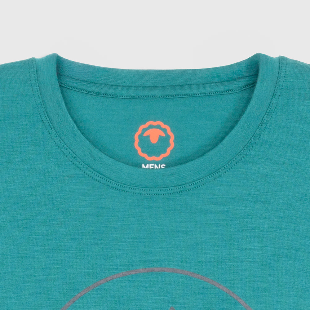 Mens Merino 150 Mountains Tee (Cadmium/Smoke)
