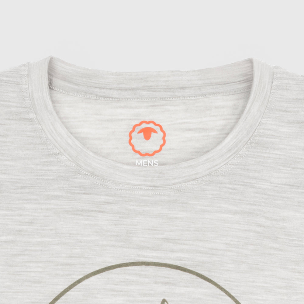 Mens Merino 150 Mountains Tee (Jute/Olive)